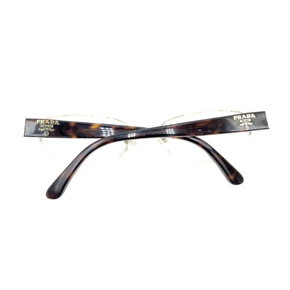 Prada VPR 52N AB6-1O1 Gold Brown Half Rim Eyeglasses Frames 53-18 135 Italy - Picture 11 of 12